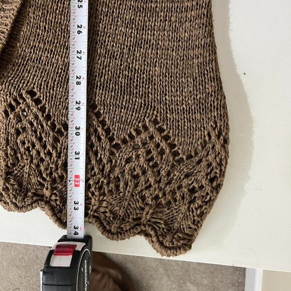 y2k brown girly boho granola long line cardigan sweater - Picture 8 of 8